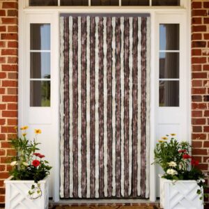 Chenille Insect Door Curtain Beige Light Brown Adjustable Privacy Fly Screen