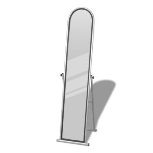 Full Length Floor Mirror Tilt Feature Rectangular Steel Frame Grey Finish