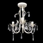 Elegant Crystal Chandelier Ceiling Lamp Pendant Luxurious White Light Decor