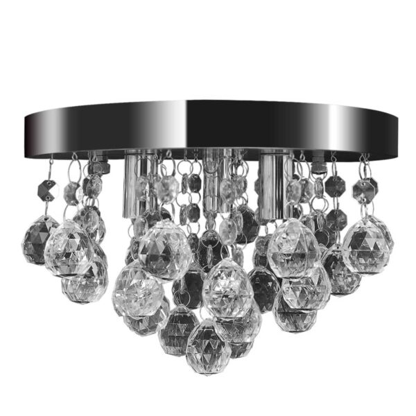 Elegant Crystal Chandelier Ceiling Lamp Luxurious Lighting Decor Chrome Finish