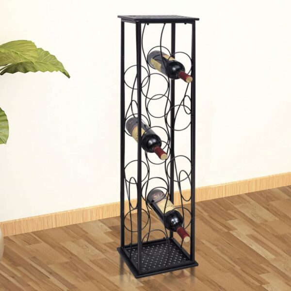 Elegant Metal Wine Rack Floor Standing Rust Free Powder Coated Romantic Gift