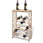 Solid Fir Wood Wine Rack Bottle Holder Storage Display Natural Finish Easy Assemble