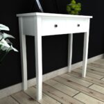 Elegant White Dressing Console Table Timeless Design with Dual Drawers