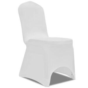 White Stretch Spandex Chair Covers Elegant Banquet Wedding Event Decor Set