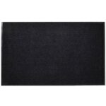 Heavy Duty Black PVC Backed Polyester Door Mat Non-Slip Indoor Outdoor Use