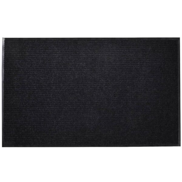 Heavy Duty Black PVC Backed Polyester Door Mat Non-Slip Indoor Outdoor Use