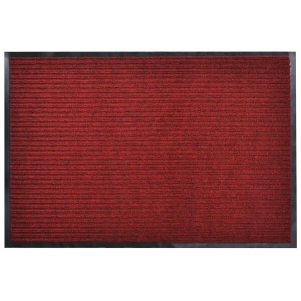 Heavy Duty Red PVC Backed Polyester Door Mat Non-Slip Indoor Outdoor Use