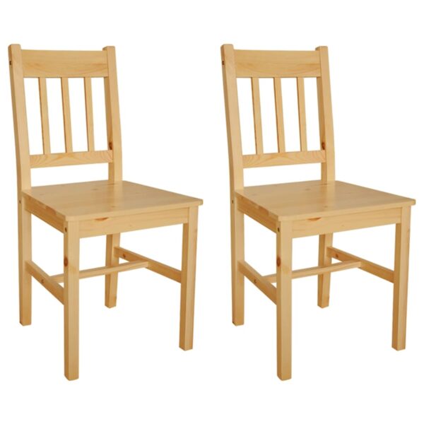 Elegant Solid Pine Wood Dining Chairs Set of Two Ergonomic Kitchen Furniture