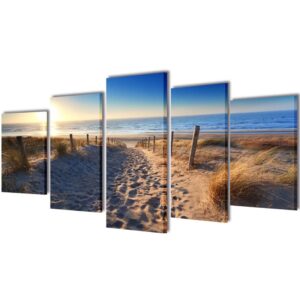 Tropical Beach Scene Canvas Wall Art Set Waterproof Large Home Decor Easy Hang