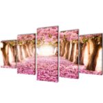 Canvas Wall Print Set Cherry  100 x 50 cm