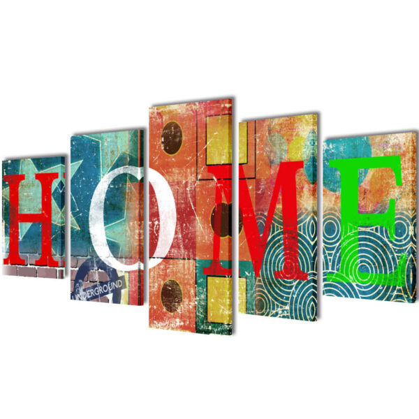 Canvas Wall Print Set Colourful Home Design 100 x 50 cm