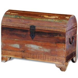 Vintage Handmade Solid Wood Storage Chest Multicolor Unique Home Decor Organizer