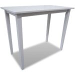 Modern White Wooden Bar Table High Quality Veneer Top Rubberwood Legs Home Pub