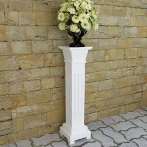 Elegant White Square Plant Stand MDF Indoor Outdoor Flower Display Decor Column