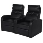 Recliner 2-seat Artificial Leather Black