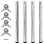 Chrome Adjustable Table Legs Set of Four - Sturdy Iron Worktop Desk Support