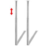 Adjustable Chrome Telescopic Table Legs Set for Desks Worktops Breakfast Bars