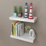 White Floating Wall Shelves Matte Finish Invisible Mount Decor Display Storage