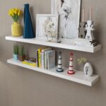 White Floating Wall Shelves Matte Finish Invisible Mount Decor Display Storage