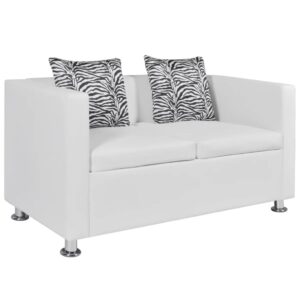 Sofa 2-Seater Artificial Leather White