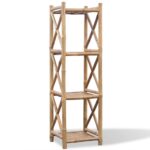 Bamboo 4-Tier Shelf Rack Towel Book Plant Display Durable Weather-Resistant