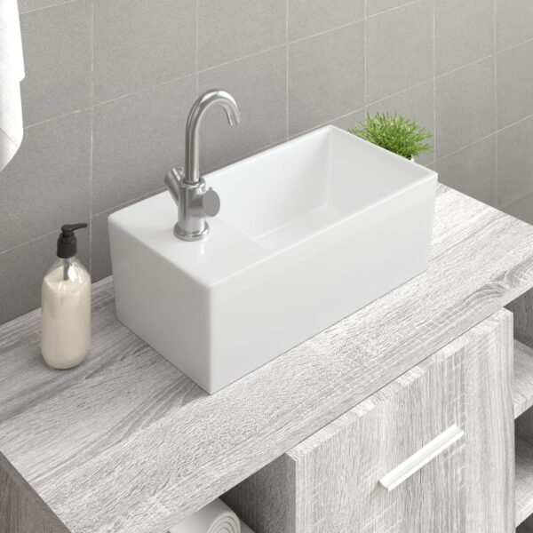 Wash Basin White 48x25x15 cm Ceramic