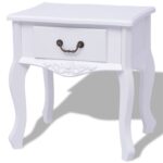 Stylish White Bedside Cabinet MDF Versatile Storage Nightstand Easy Assemble