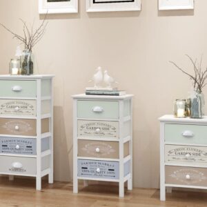 Chic French Country  Wooden Storage Cabinet with 4 Rustic Drawers