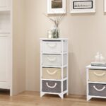 Rustic Wooden Storage Cabinet with Four Drawers String Handles Versatile Organizer