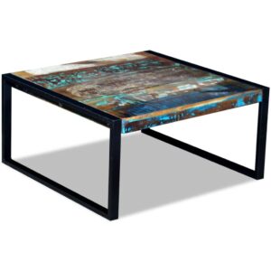 Vintage Reclaimed Wood Coffee Table Handmade Polished Lacquered Living Room Decor