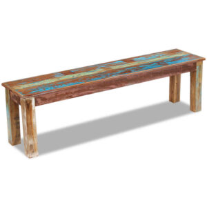 Vintage Handmade Reclaimed Wood Bench - Unique Polished & Lacquered Seating