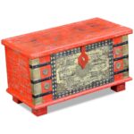 Storage Chest Red Mango Wood 80x40x45 cm