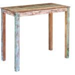 Vintage Solid Reclaimed Wood Bar Table Handmade Unique Multicolour Polished