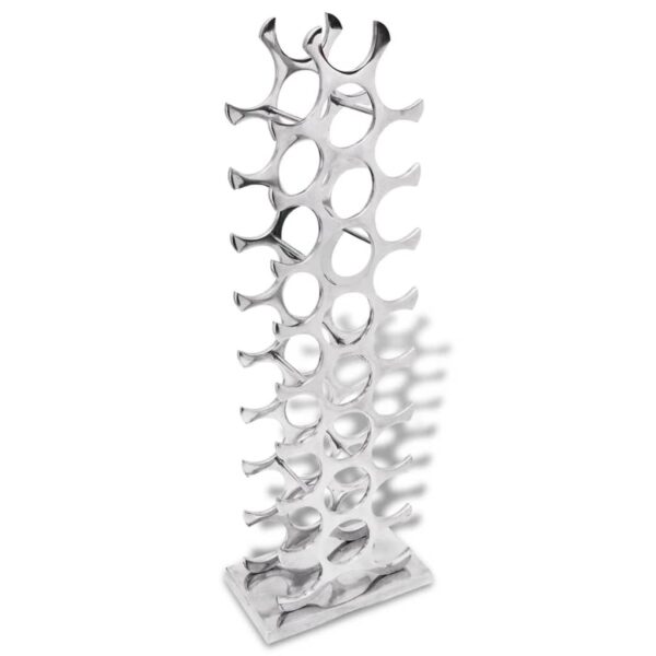 Elegant Silver Aluminium Wine Rack Storage Organizer Decorative Bottle Holder