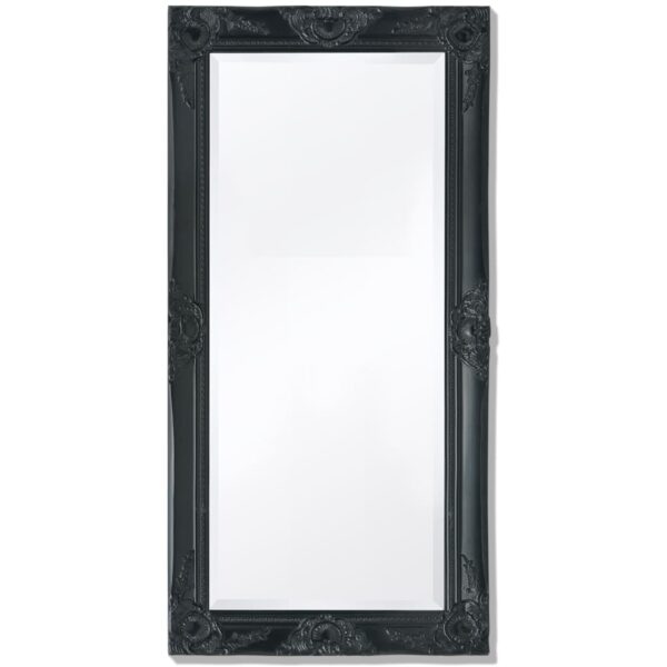 Elegant Baroque  Wall Mirror Bevelled Edge Wooden Frame Black Decorative