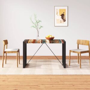 Industrial  Solid Reclaimed Wood Dining Table with Steel Legs Vintage Look