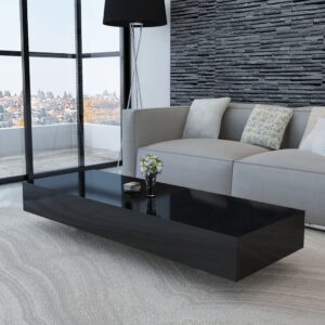 Elegant High Gloss Black Coffee Table Modern MDF Side Living Room Furniture