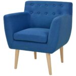 Modern Blue Fabric Armchair Comfortable Living Room Lounge Easy Assembly