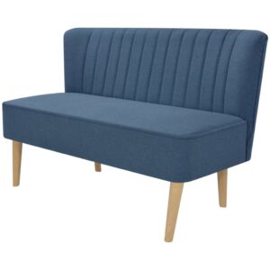 Modern Blue Fabric Sofa 2-Seater Comfortable Living Room Furniture Easy Assembly