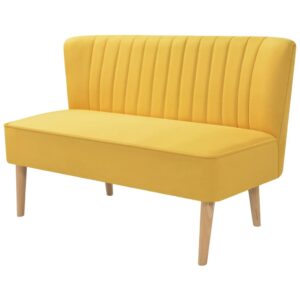 Modern Yellow Fabric Loveseat Sofa Comfortable Padded Cushion Easy Assembly