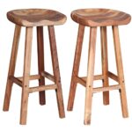 Bar Stools 2 pcs Solid Acacia Wood