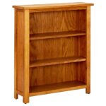 Solid Oak Wood Rustic Bookcase 3-Tier Shelf Elegant Display Storage Organizer