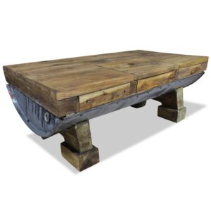 Vintage Rustic Solid Reclaimed Wood Coffee Table Handmade Industrial Chic Decor