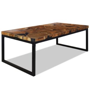 Coffee Table Teak Resin 110x60x40 cm