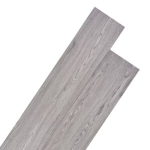 Dark Grey PVC Flooring Planks Waterproof Slip Resistant Easy Install Home Decor