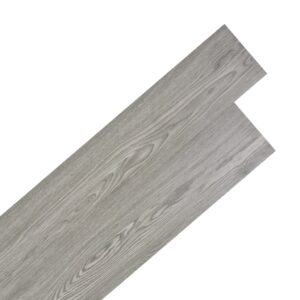 Self-Adhesive PVC Flooring Planks Waterproof Dark Grey Wood Texture Easy Install