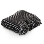 Throw Cotton Squares 220x250 cm Black