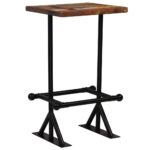 Vintage Industrial Bar Table Solid Reclaimed Wood Multicolour with Steel Legs