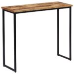 Vintage  Reclaimed Teak Console Table with Sturdy Steel Legs Polished