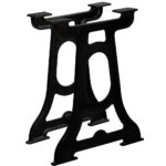 Industrial  Y-Frame Cast Iron Dining Table Legs Set Sturdy Easy Assembly Black